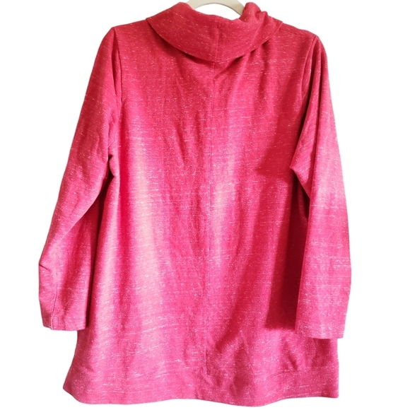 J. Jill Turtleneck Womens Red XL Oversized Boho Tunic Cowlneck Lounge Pullover - Picture 3 of 11
